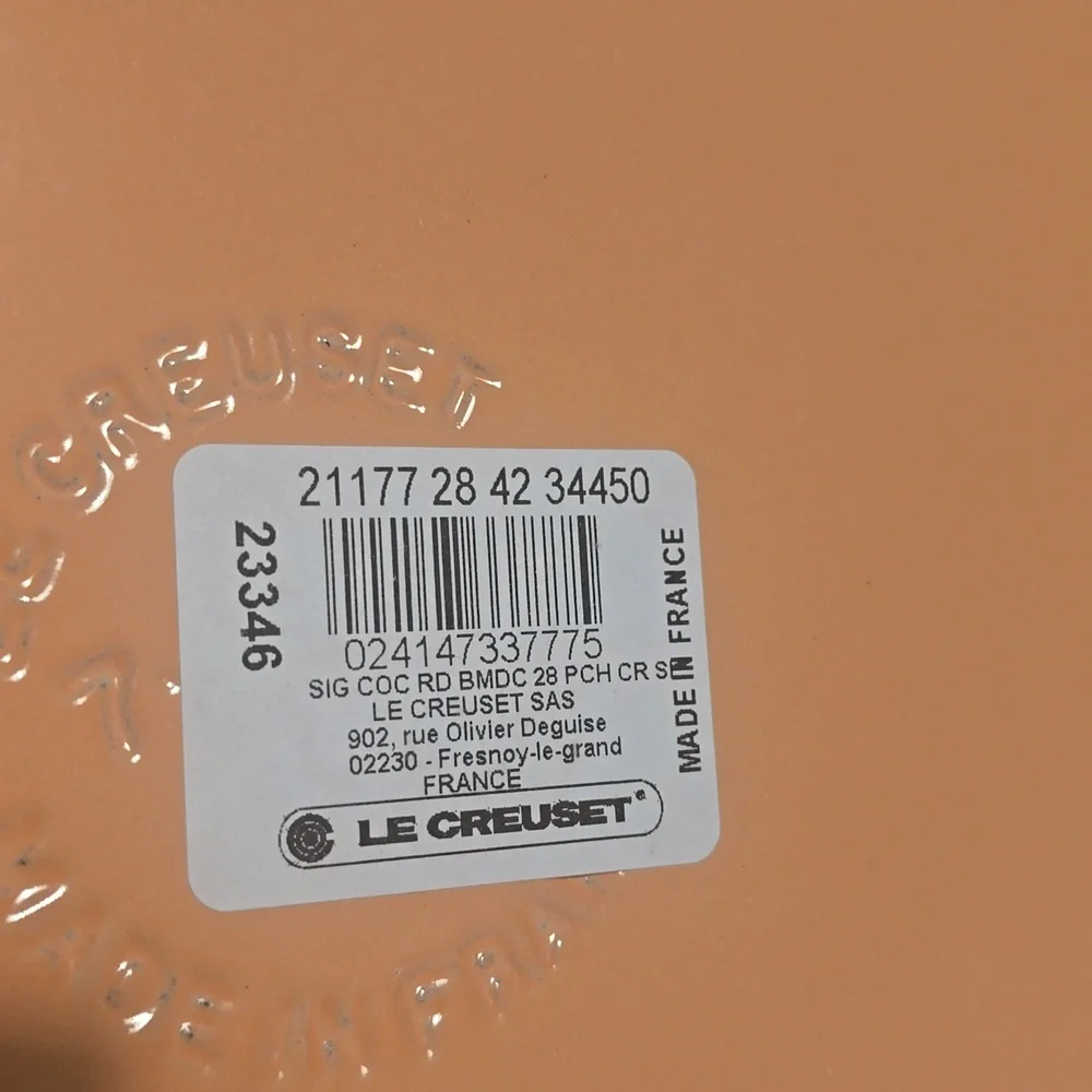NEW!!! Le Creuset ® Signature 7.25-Qt. Peche Enameled Cast Iron Round Dutch Oven